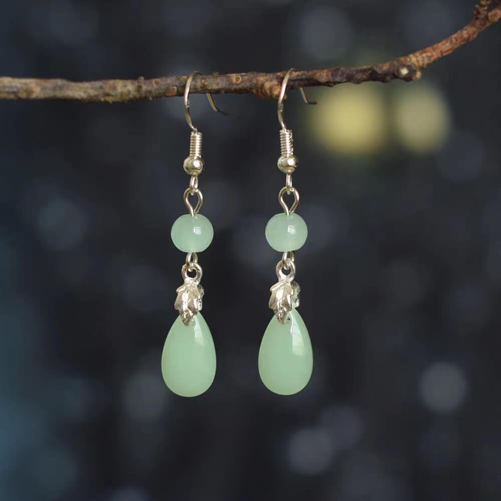 jade teardrop earrings