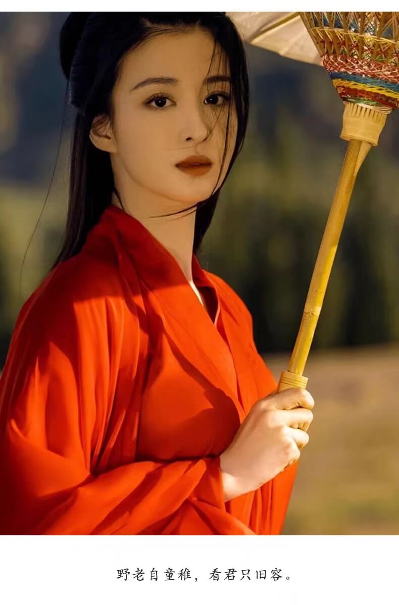 red wuxia hanfu