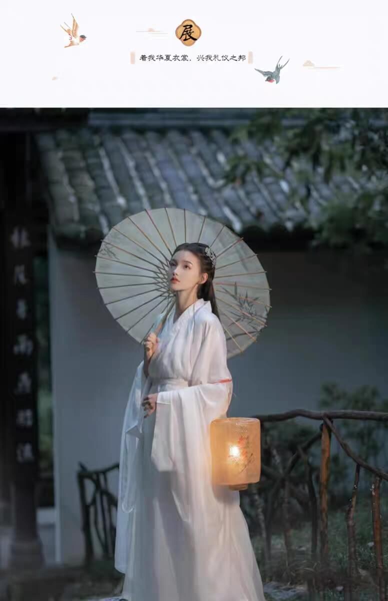 white wuxia hanfu for women