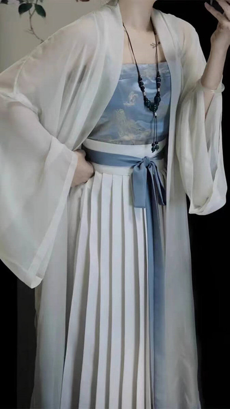 Modern Hanfu Dress Summer Ma Mian Qun