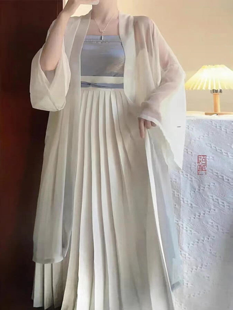 Modern Hanfu Dress Summer Ma Mian Qun